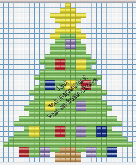 Albero di Natale schema pyssla gratis per bambini 25x31