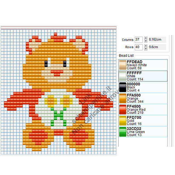 Amicorso Gli Orsetti del Cuore schema pyssla per bimbi 37x40