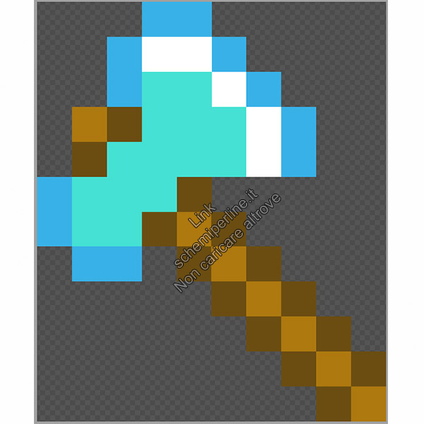 Ascia di diamante di Minecraft schema perline da stirare pyssla 10x12