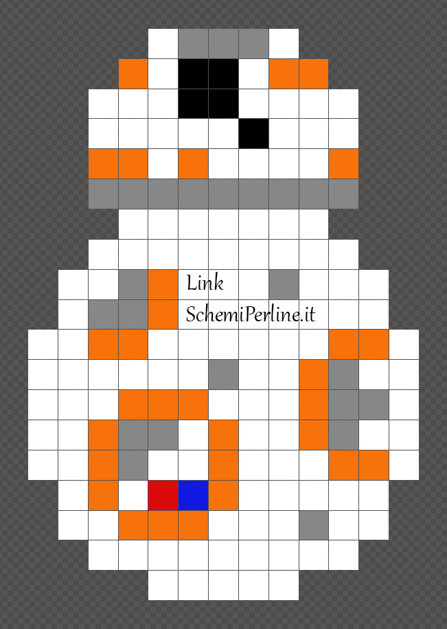 BB8 schema Pyssla di Star Wars 13x19