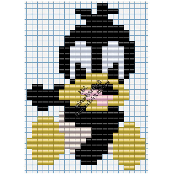 Baby Daffy Duck schema Looney Tunes hama beads pyssla 22x31