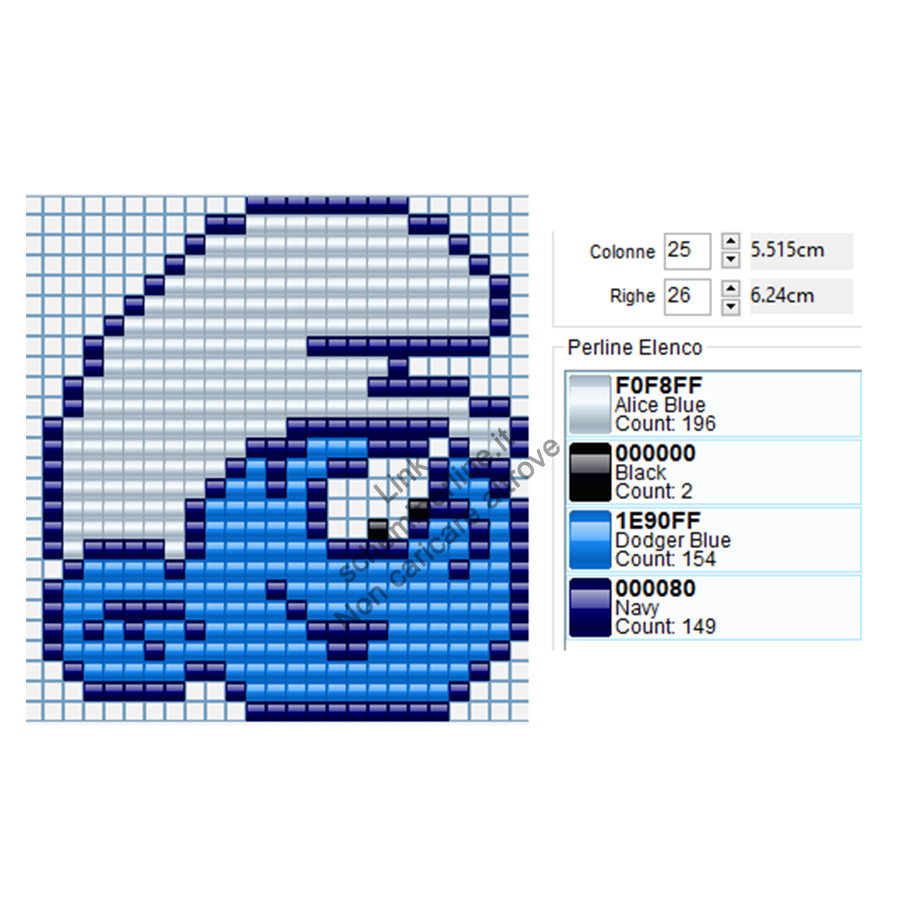 Baby Puffo immagine perline a fusione Hama Beads Ikea Pyssla 25x26