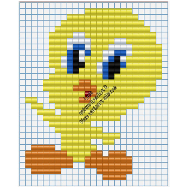 Baby Titti personaggio Looney Tunes schema pyssla hama beads 23x30