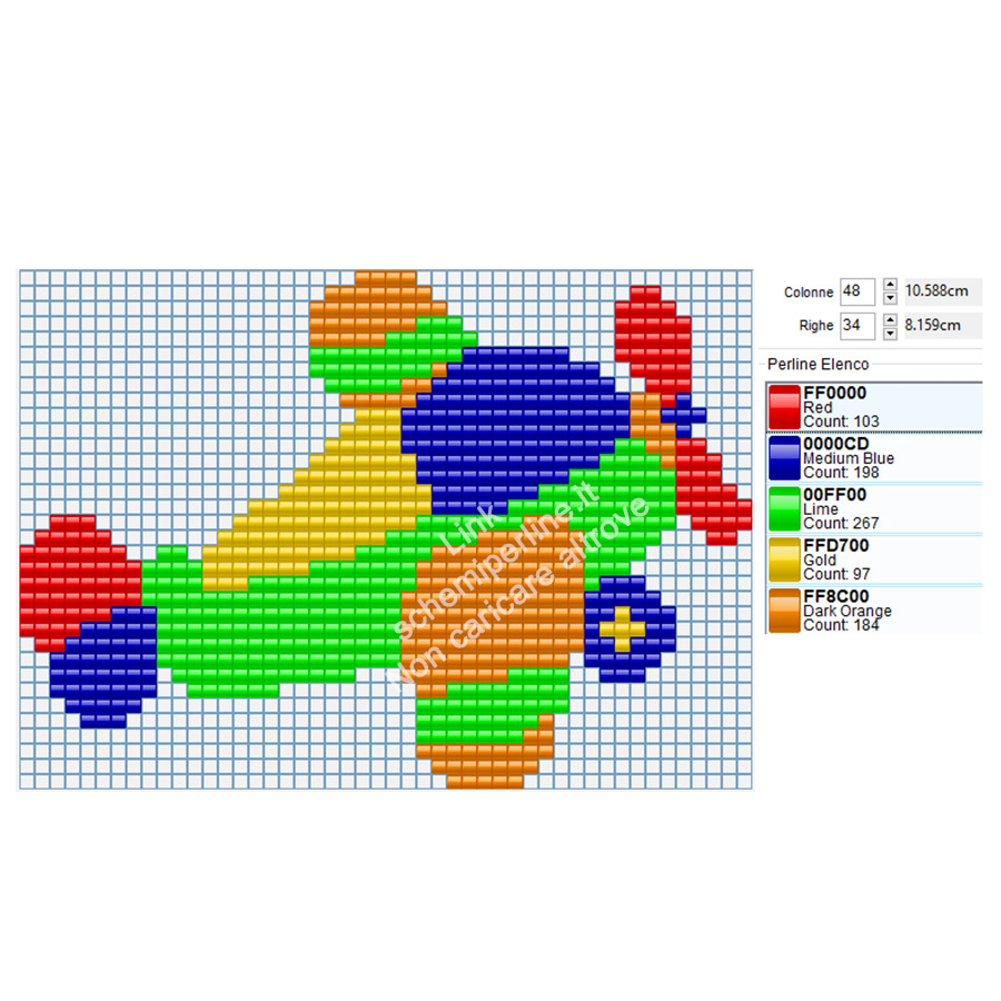 Baby aeroplano schema perline da stirare Pyssla Amazon Tiger 48x34