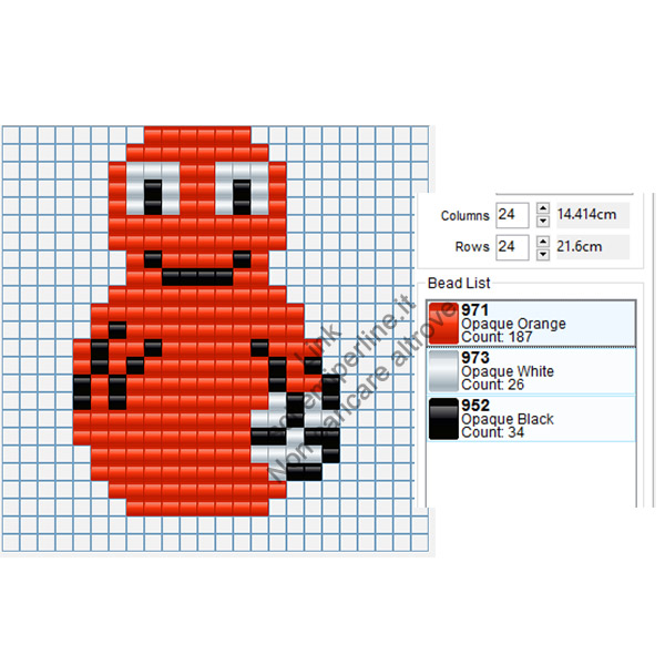 Barbaforte schema perline a fusione Pyssla 24x24