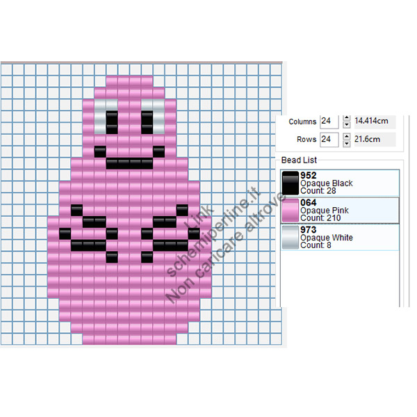 Barbapap schema pyssla hama beads 24x24