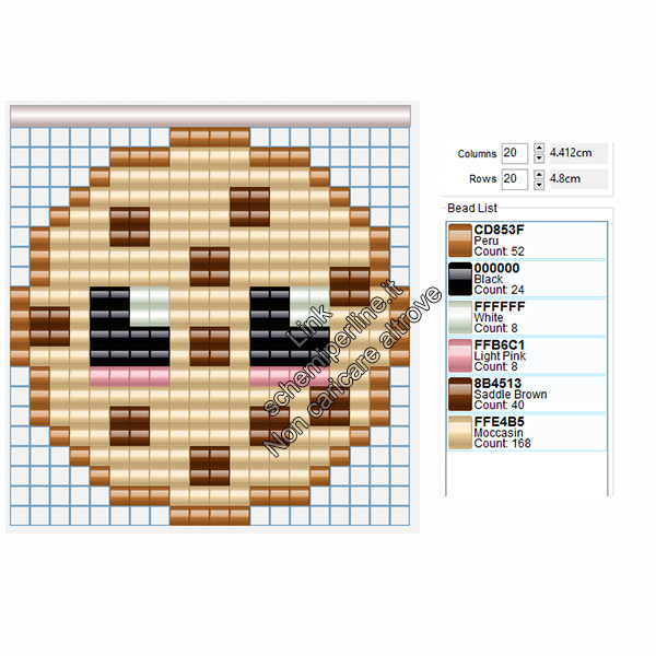 Biscotto di cioccolato schema perline da stirare pyssla 20x20