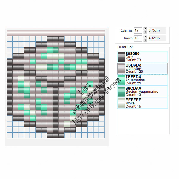 Blocco di diamante di Minecraft schema hama beads pyssla 17x18