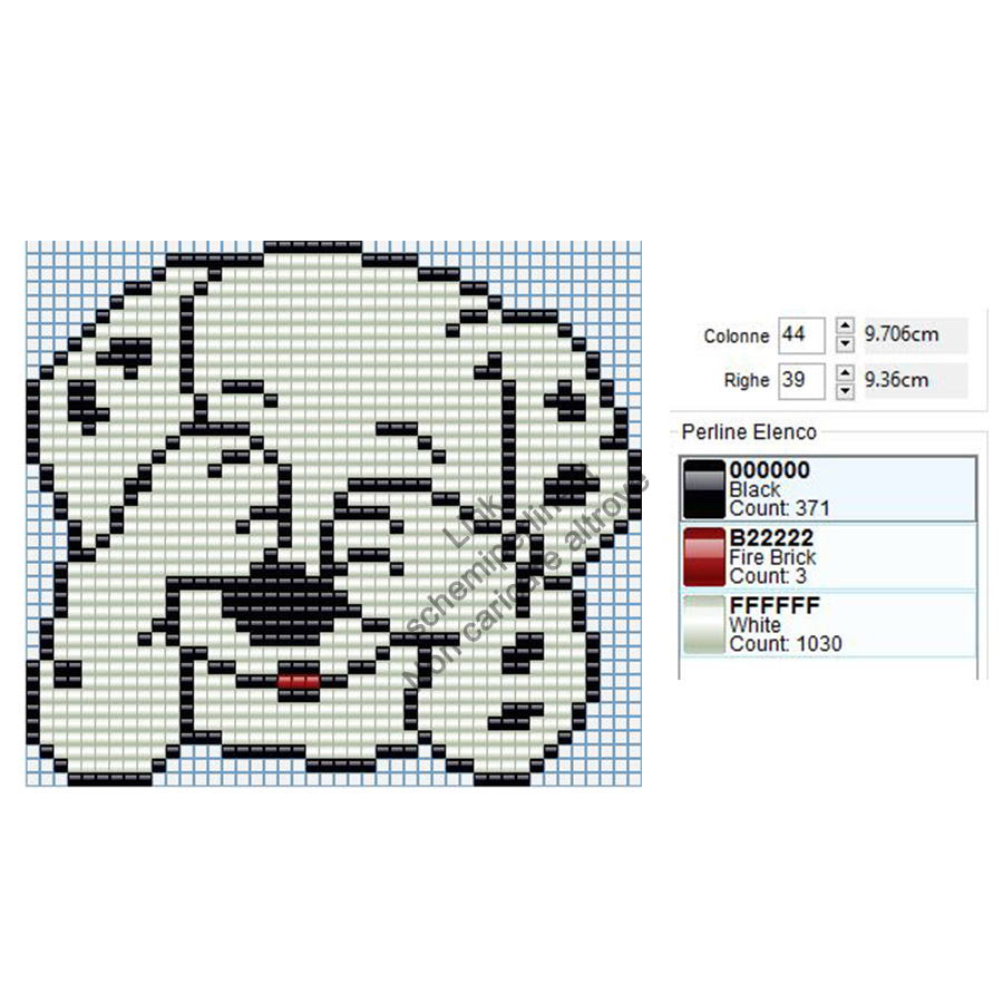 Cagnolino La Carica dei 101 non baciarmi schema Pyssla 44x39