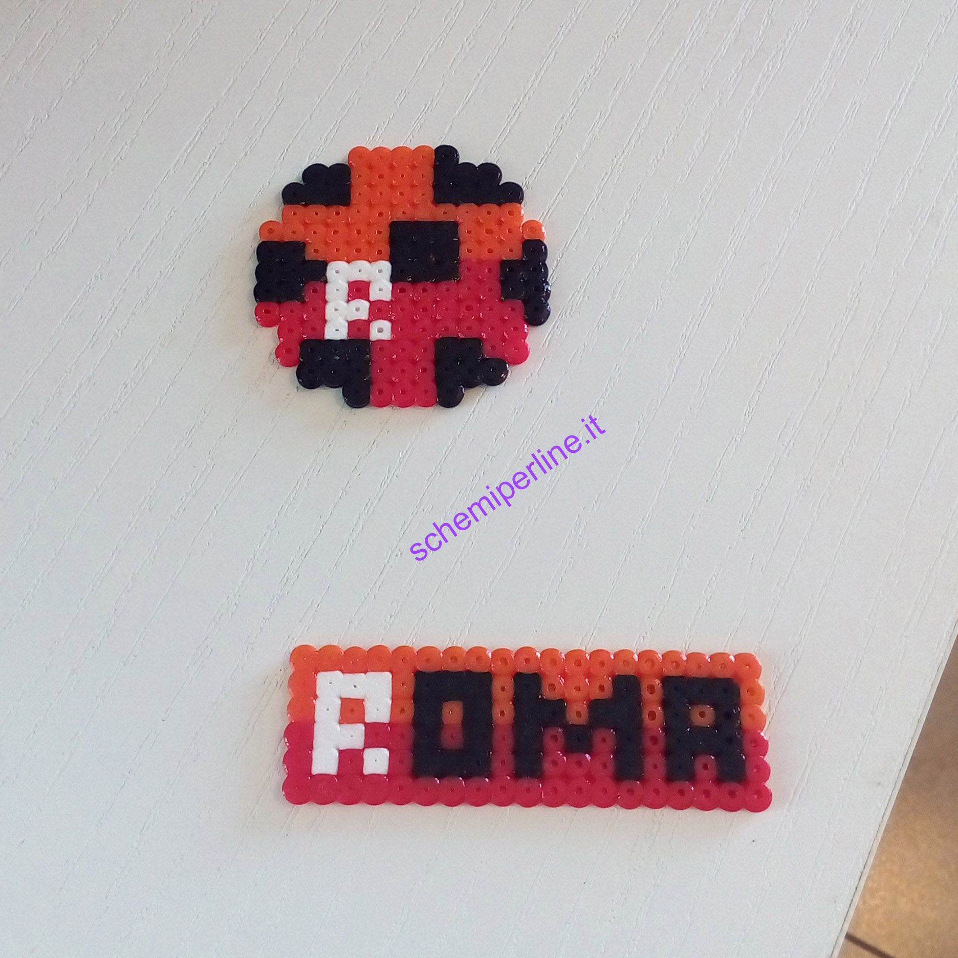 Calcio Roma foto lavoro perline da stirare Pyssla