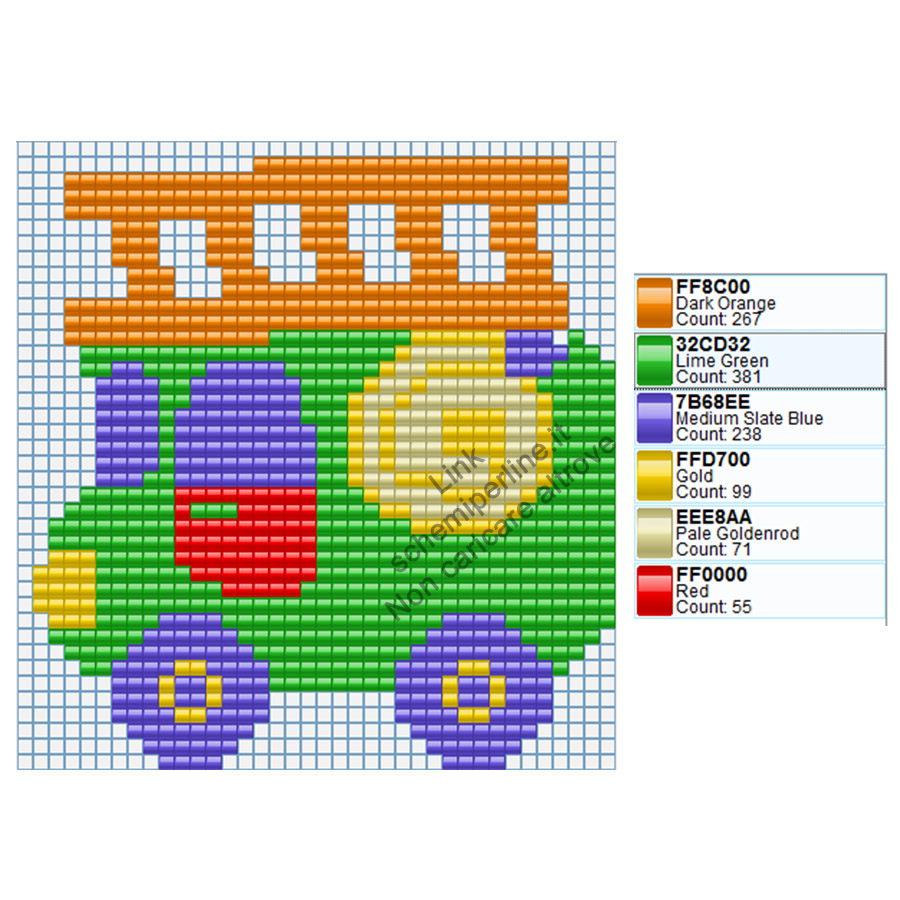 Camion dei pompieri per bimbi schema perline da stirare Pyssla 37x39