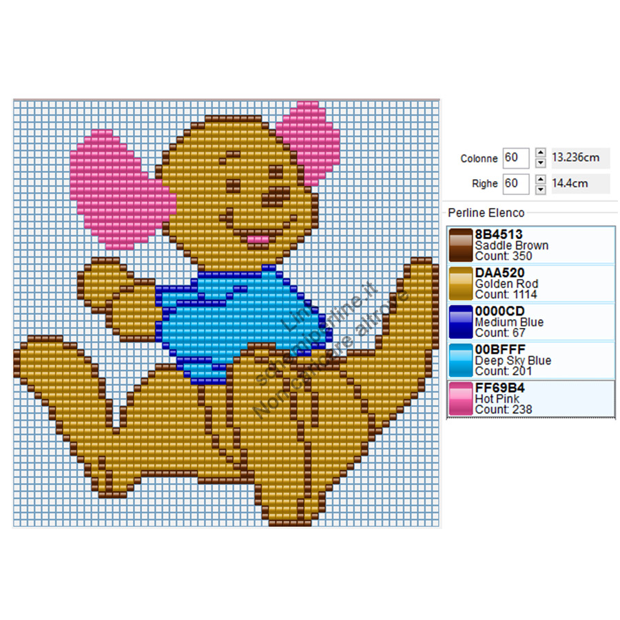 Canguro di Winnie The Pooh schema Hama Beads per bambini 60x60