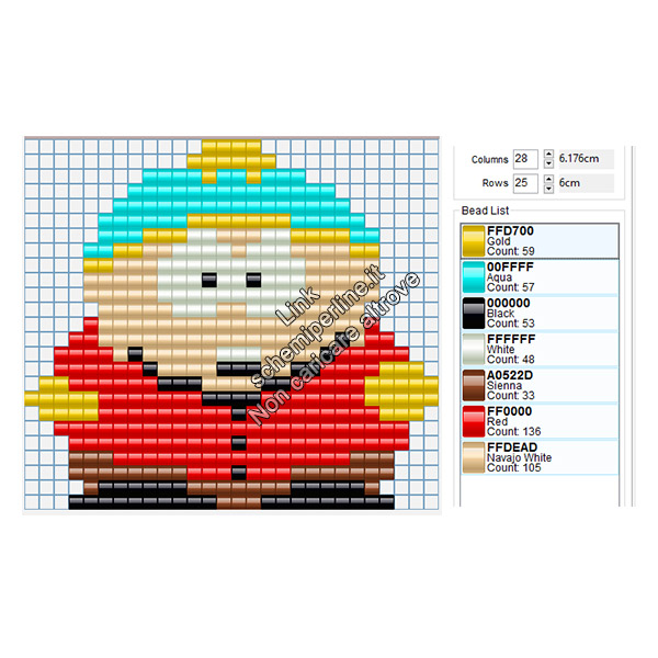 Cartman personaggio South Park idea perline a fusione 28x25