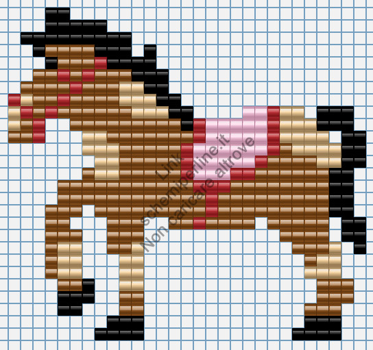 Cavallo pony immagine perline da stirare Pyssla 29x27