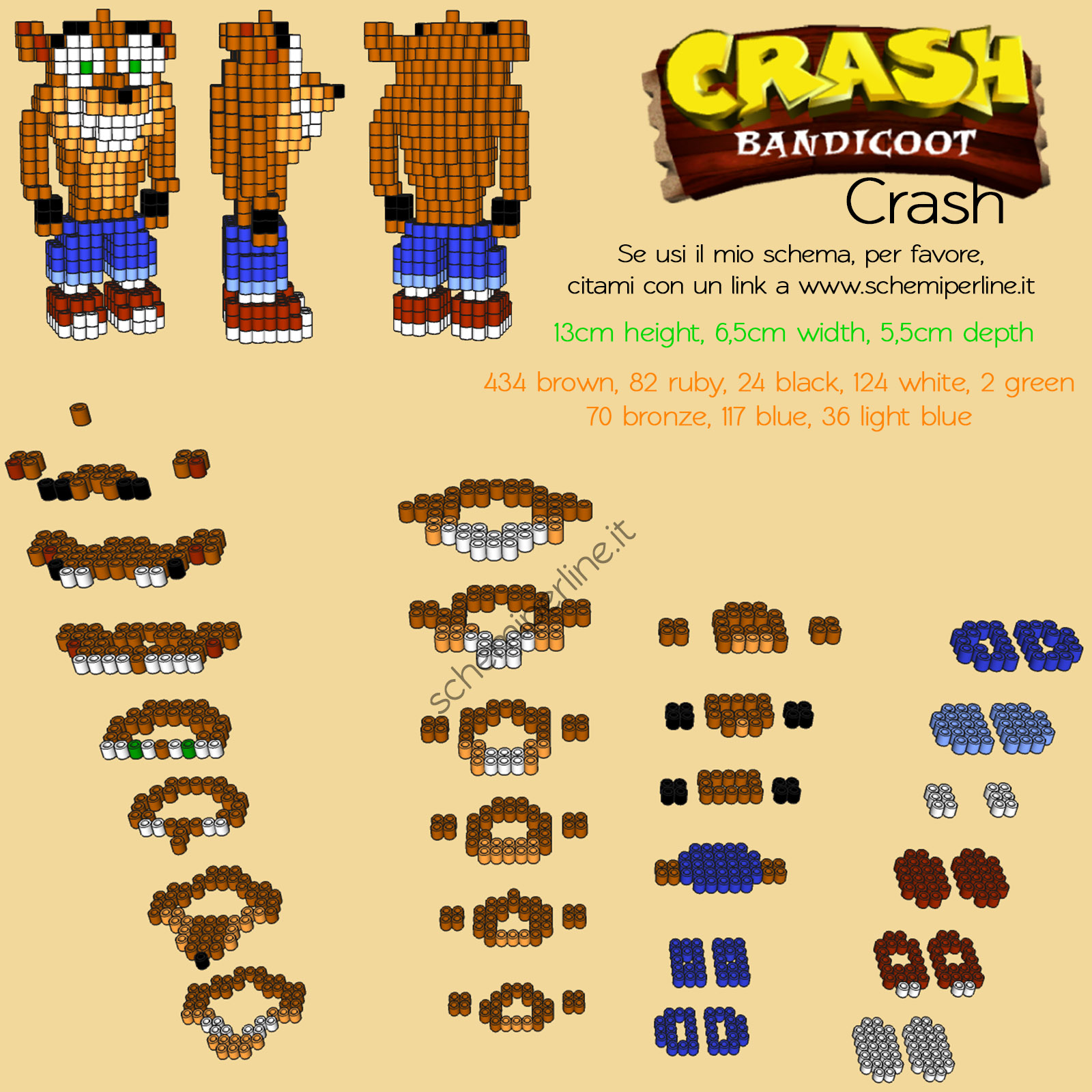 Crash Bandicoot 3D schema pyssla gratis