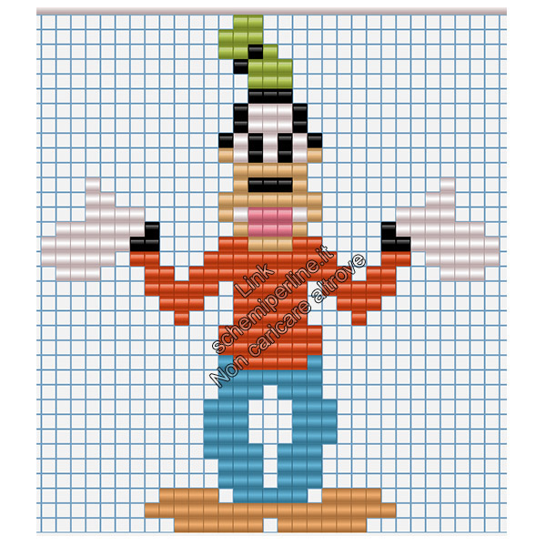 Disney Pippo schema pyssla hama beads gratis 31x35