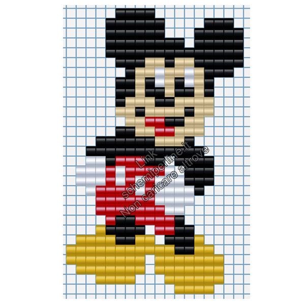 Disney Topolino schema perline pyssla gratis 18x29