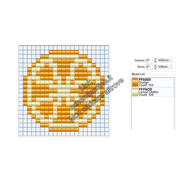 Fetta di arancia schema perline da stirare pyssla gratis 19x19