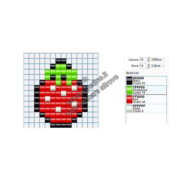 Fragola schemi frutta perline da stirare pyssla hama beads 10x13