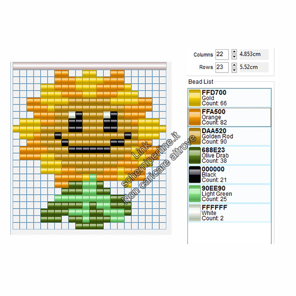 Girasole di Piante Contro Zombi schema perline da stirare pyssla 22x23