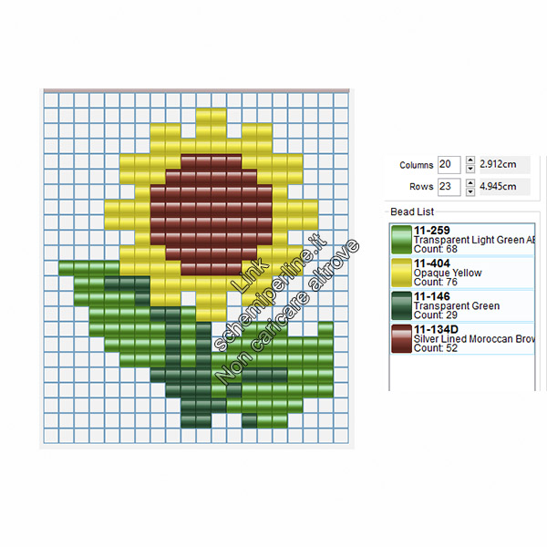 Girasole schema perline da stirare pyssla ses creative 18x21