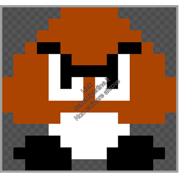 Goomba di Super Mario Bros schemi pyssla videogiochi Nintendo 15x14