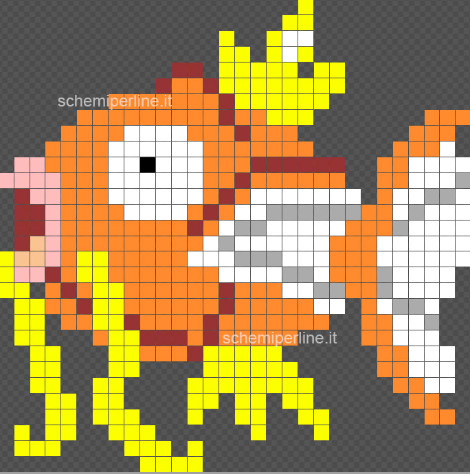 Grande Magikarp 30x30 schemi gratis Pokemon perline da stirare Pyssla