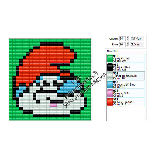 Grande Puffo schema Pyssla Hama Beads gratis 24x24