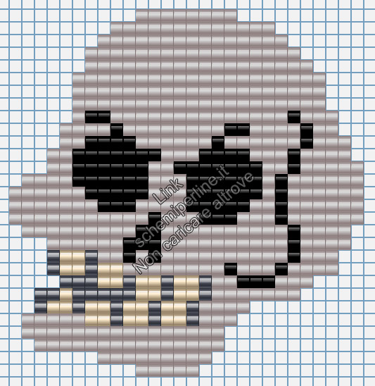 Halloween con le pyssla teschio 28x29