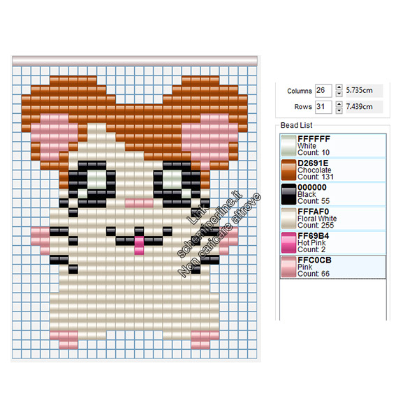 Hamtaro schema perline a fusione ses creative hama beads pyssla 24x29