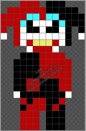 Harley Quinn schema perline da stirare Pyssla Hama Tiger gratis 13x20