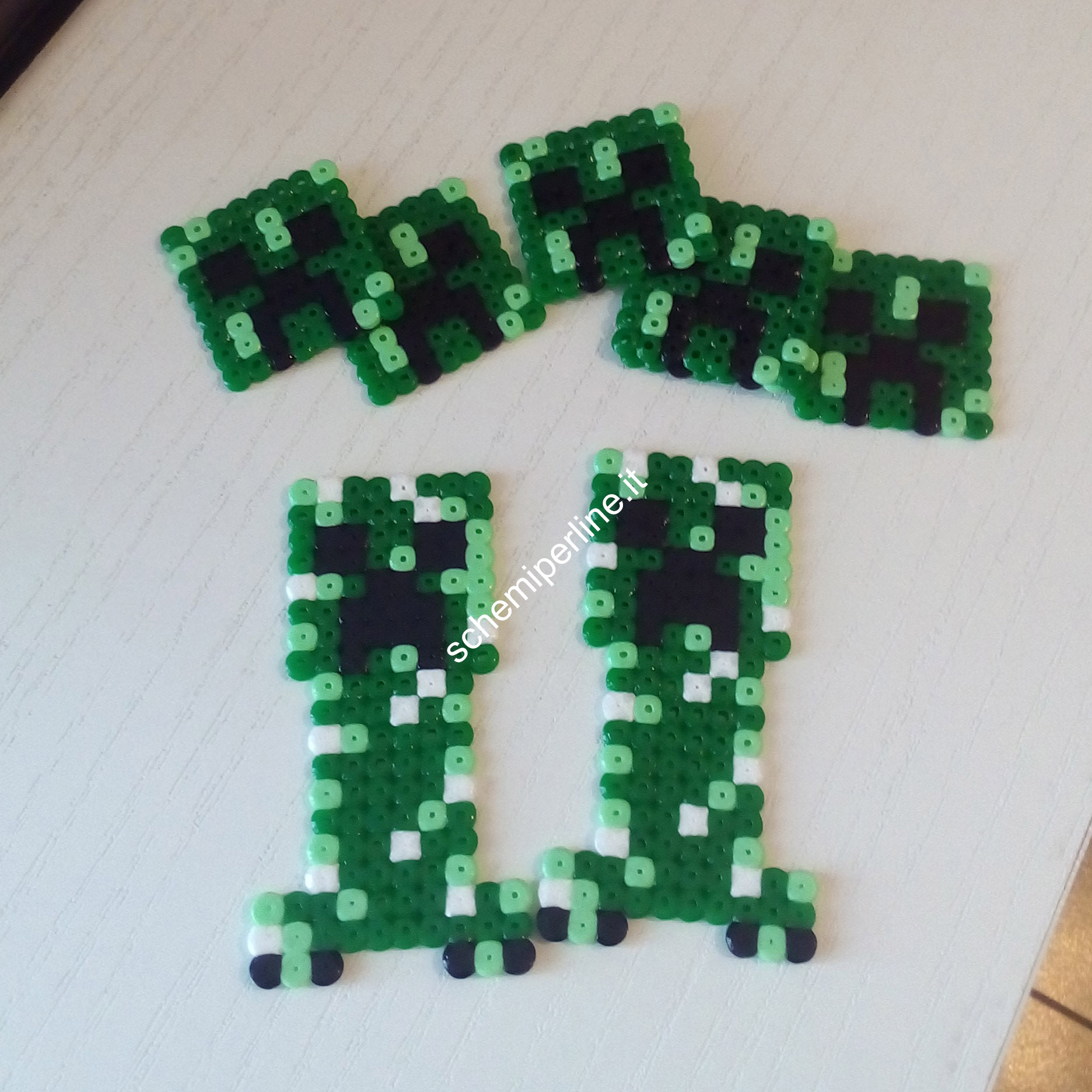 Il Creeper di Minecraft foto lavoro perline Pyssla Hama Beads