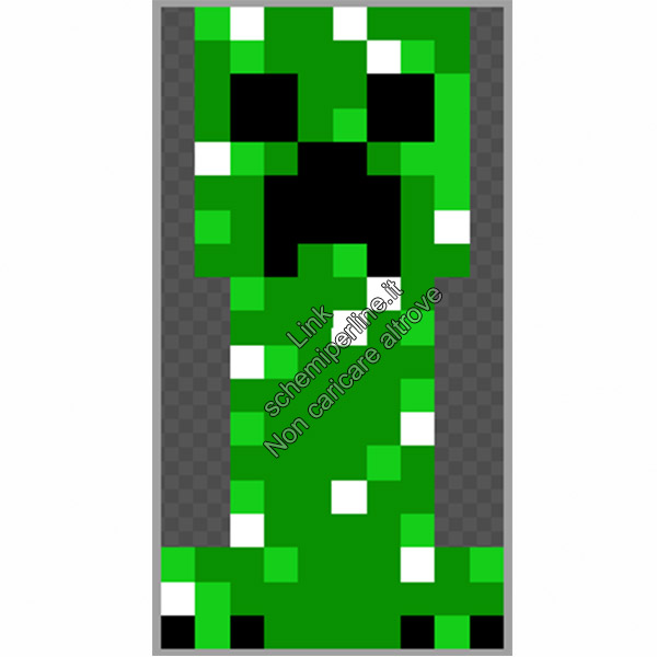 Il Creeper di Minecraft schemi pyssla di videogames 10x19