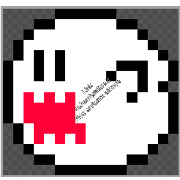 Il Fantasma Boo di Super Mario Bros schema pyssla gratis 17x16 1