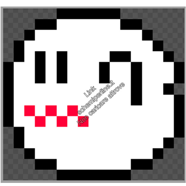 Il Fantasma Boo di Super Mario Bros schema pyssla gratis 17x16 2