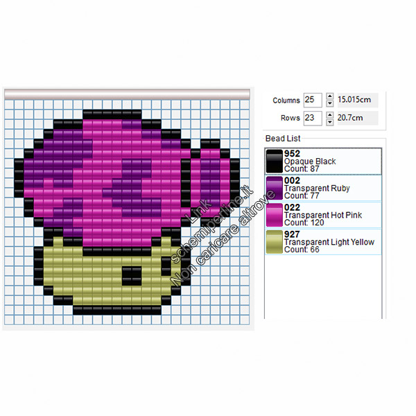 Il Fumporcino di Piante Contro Zombi schema perline pyssla hama beads videogiochi 23x21