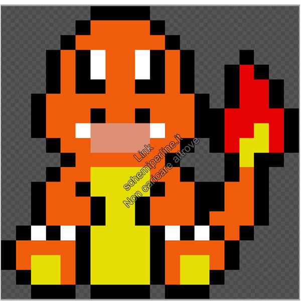 Il Pokemon Charmander schema perline a fusione pyssla hama beads 20x20