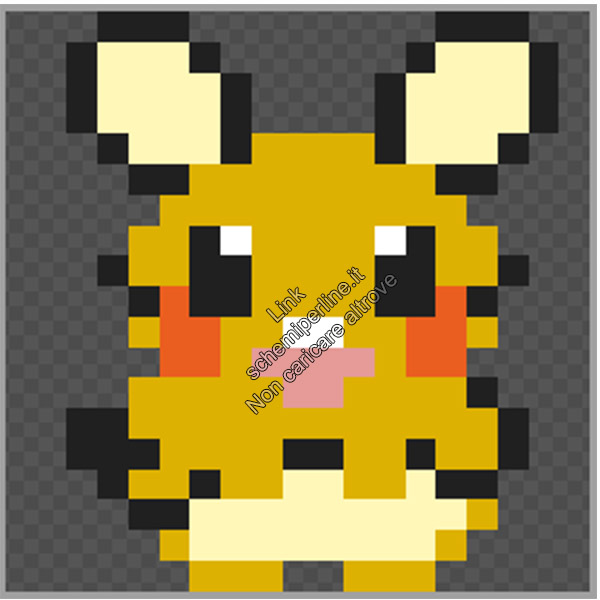 Il Pokemon Dedenne schema pyssla gratis 16x19