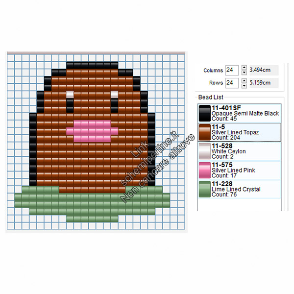 Il Pokemon Diglett schema pyssla hama beads gratis 21x22