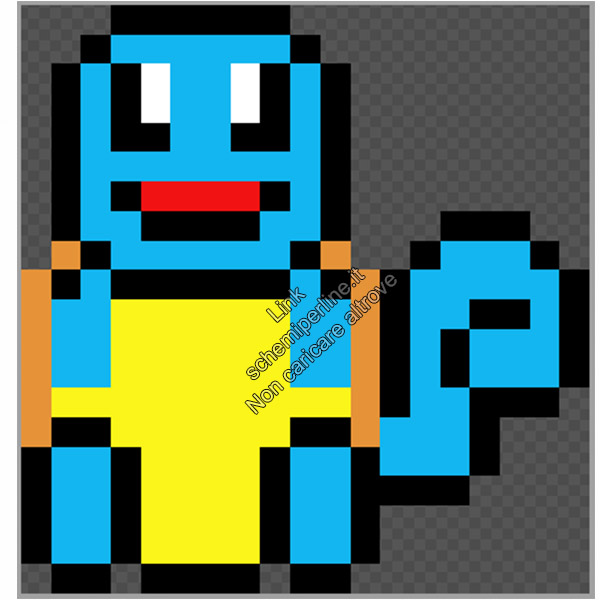 Il Pokemon Squirtle schema perline da stirare Pyssla 19x20