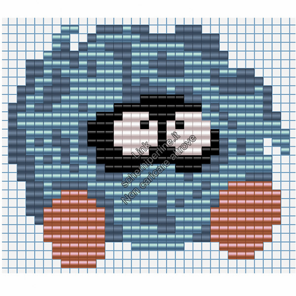 Il Pokemon Tangela schema pyssla hama beads 32x28