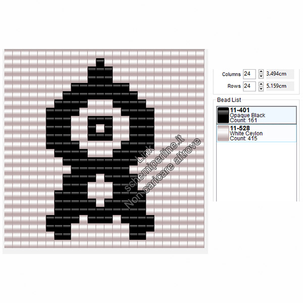 Il Pokemon Unown schema pyssla gratis 24x24