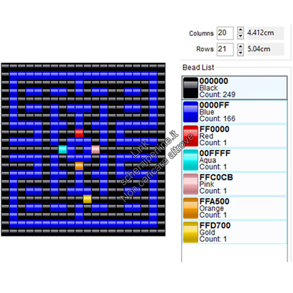 Il livello di pacman schema pyssla gratis 20x21