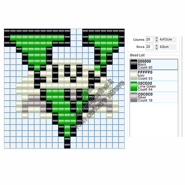 Il logo di GTA V schema perline a fusione pyssla 20x20