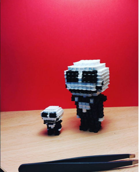 Jack Skeletron in 3D con le Pyssla perline da stirare mini e midi Follower su Instagram pasarratos