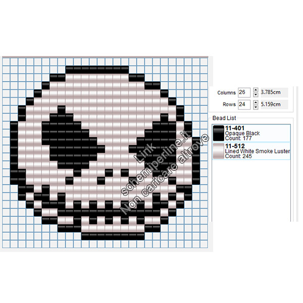 Jack personaggio Nightmare Before Christmas schema perline da stirare pyssla 26x24