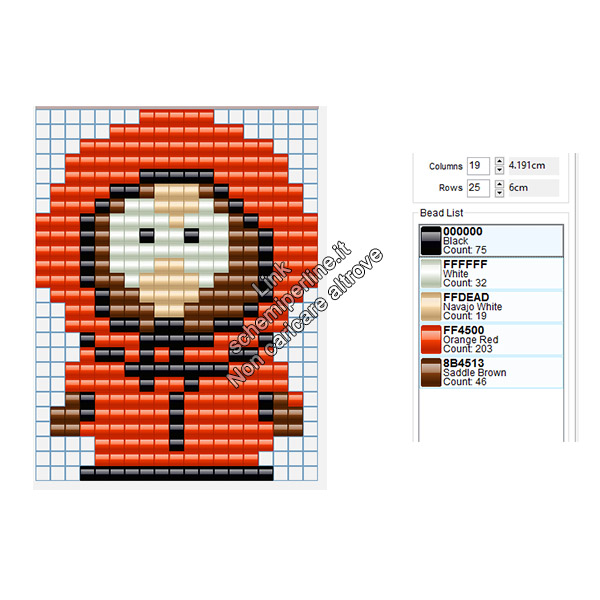 Kenny personaggio South Park disegno perline da stirare Amazon Tiger 19x25