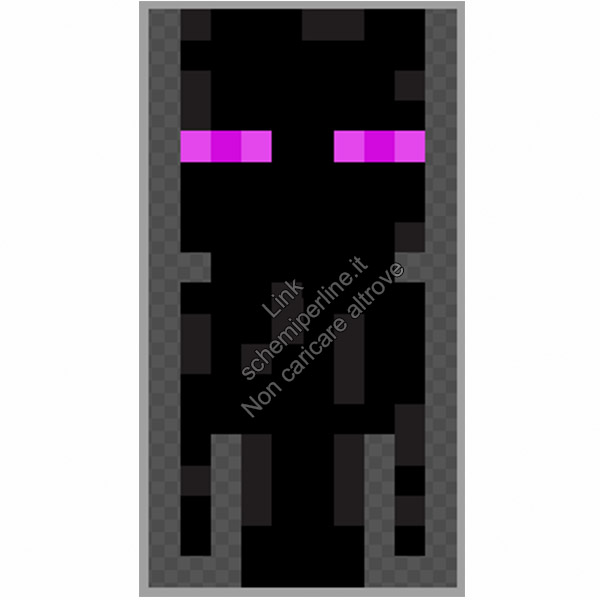 L Enderman di Minecraft schemi pyssla gratis di videogiochi 10x19