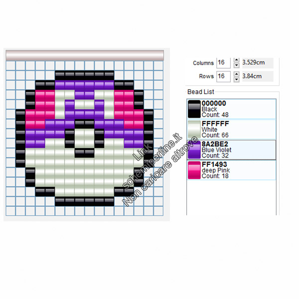 La Master Ball dei Pokemon schemi pyssla videogames 14x14