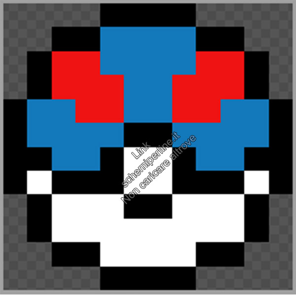 La Megaball dei Pokemon schema perline da stirare pyssla 12x12
